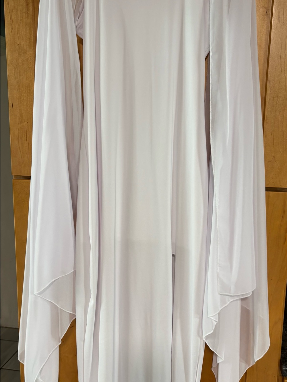 Asymmetrical White Draped Women's Dress - Picture 4 of 8